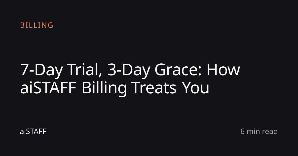 7-Day Trial, 3-Day Grace: How aiSTAFF Billing Treats You, aiSTAFF