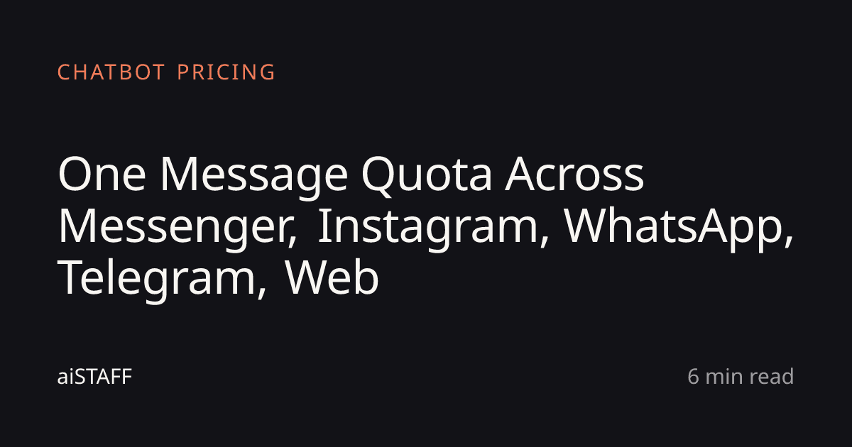 One Message Quota Across Messenger, Instagram, WhatsApp, Telegram, Web, aiSTAFF